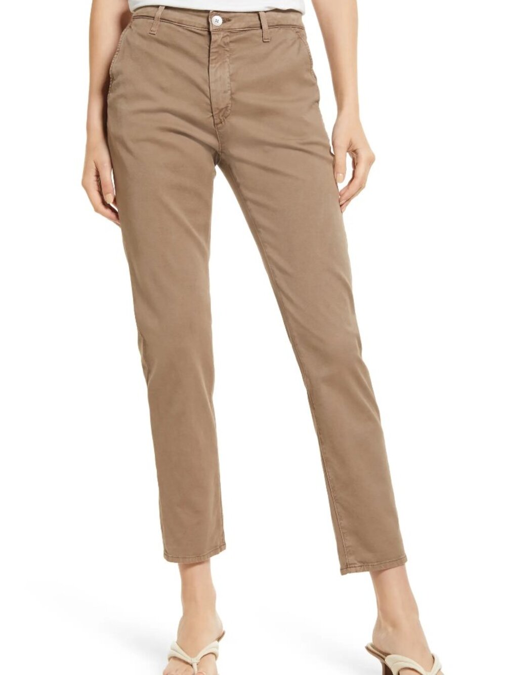 AG Adriano Goldschmied Caden Crop Stretch Twill Pants in Sulfur Soft Fawn